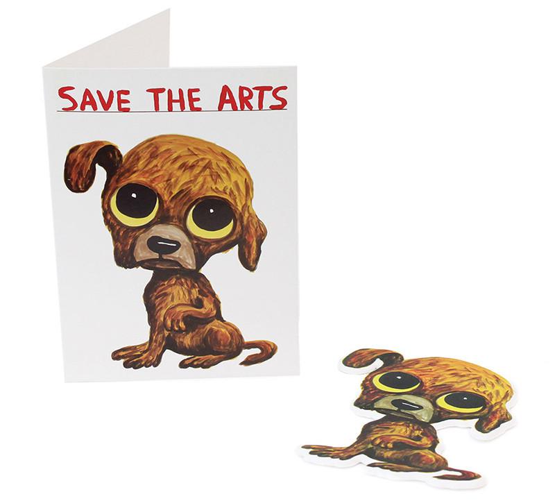 Save The Arts Puffy Sticker Card x David Shrigley