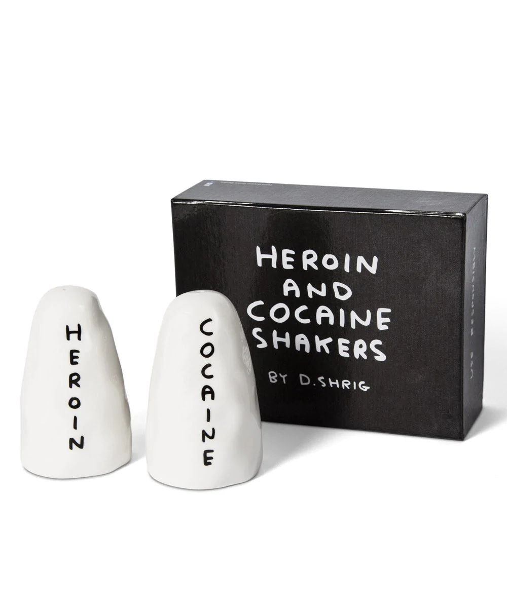Cocaine & Heroin Salt and Pepper Shakers x David Shrigley