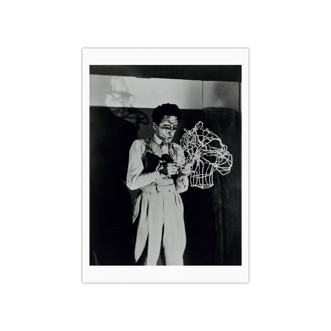 Jean Cocteau Sculpting His Own Head Postcard x Man Ray