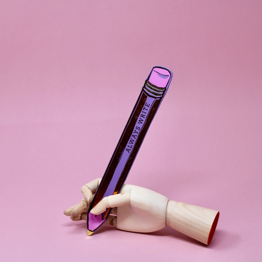 Hot Pink Always Write Pencil Bookmark x Ark