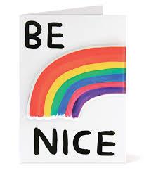 Be Nice Puffy Sticker Card x David Shrigley
