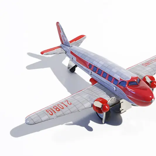 Airplane DC3 Red-Silver-die Blechfabrik eK