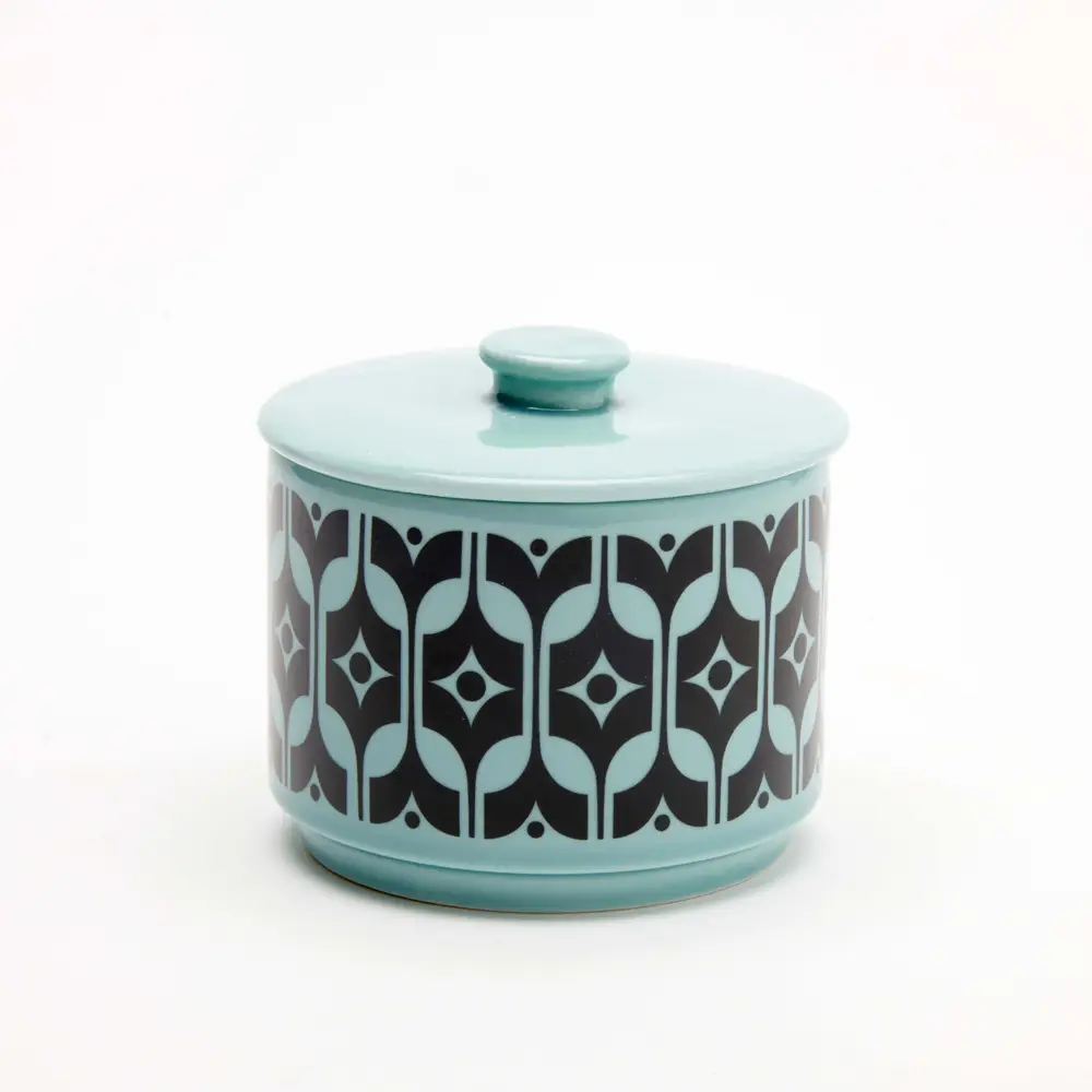 Hornsea Lidded Bowl - Heirloom Teal x Magpie