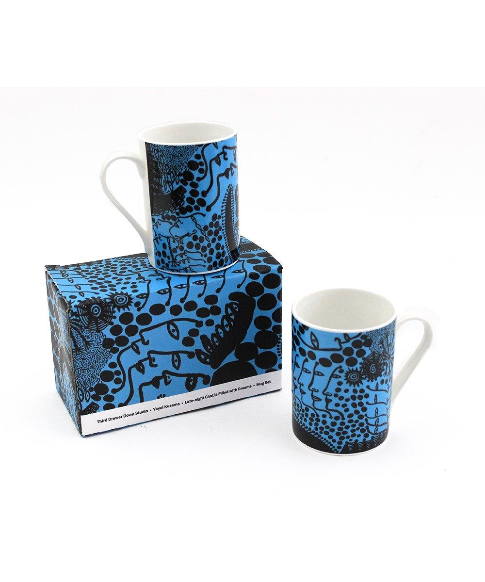 Late-Night Chat Is Filled With Dreams Mug Set x Yayoi Kusama