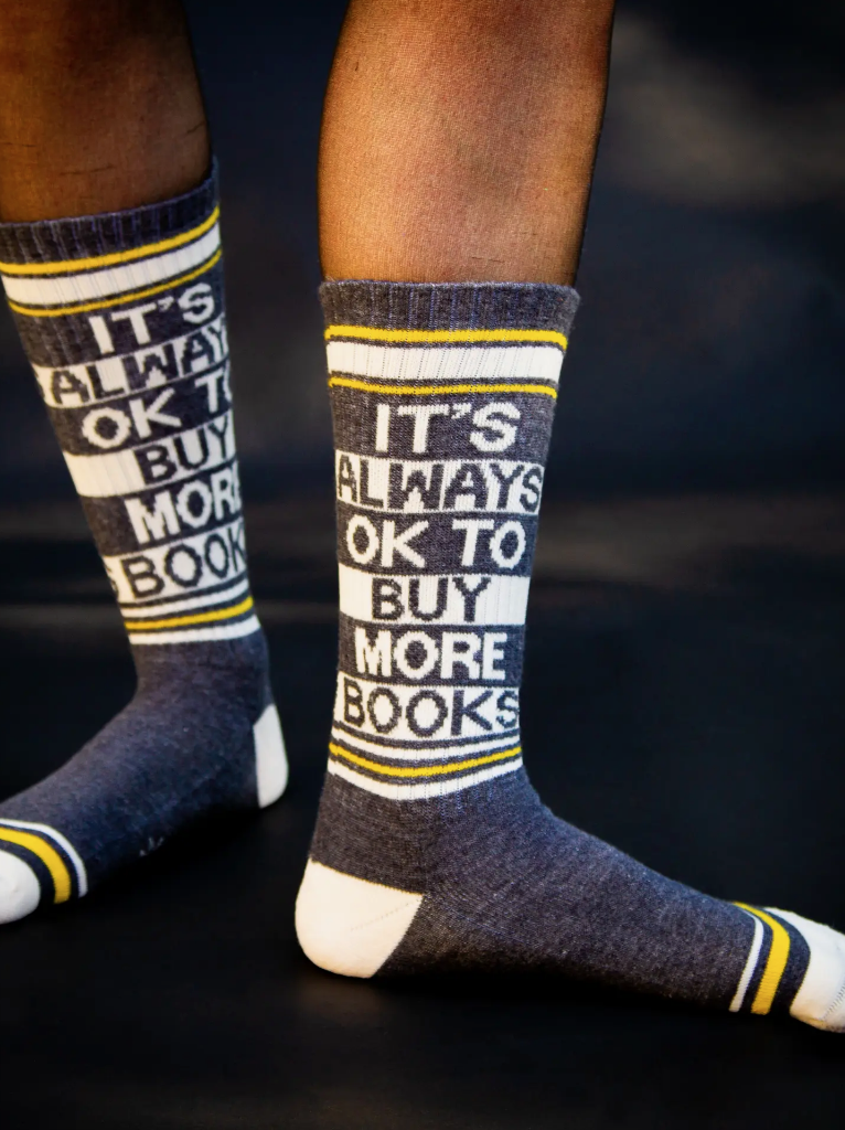 It's Always OK to Buy More Books Gym Socks x Gumball Poodle