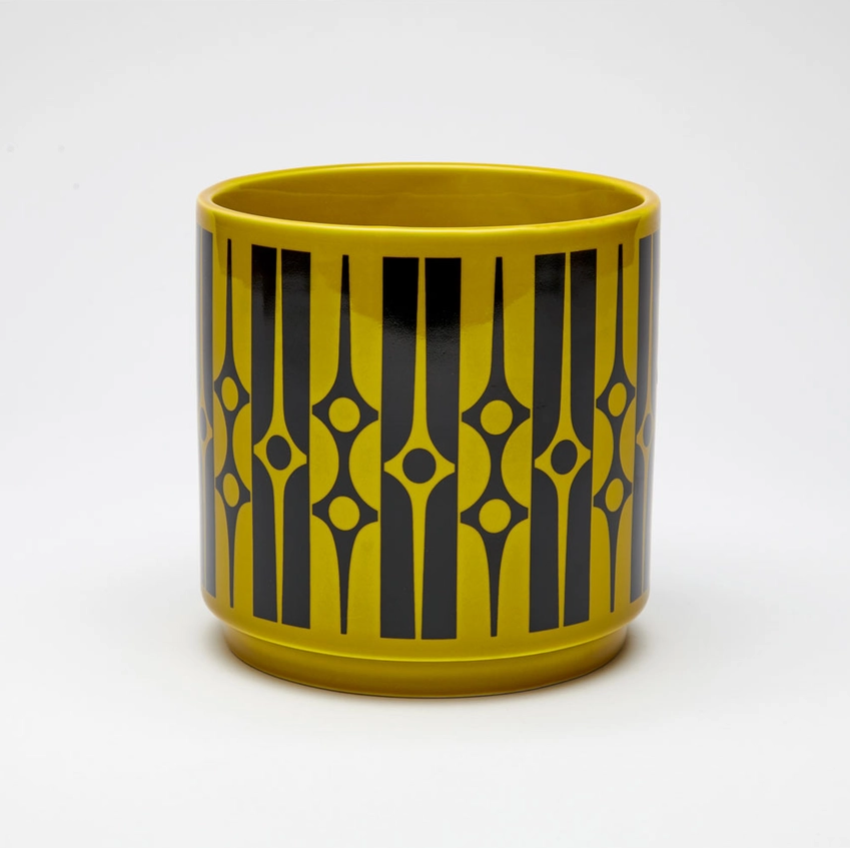 Hornsea Medium Planty - Plant Pot Geo Chartreuse x Magpie