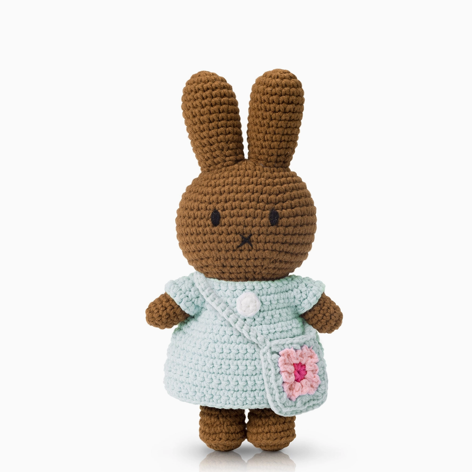 Melanie and Her Flower Bag Handmade Crocheted Soft Toy