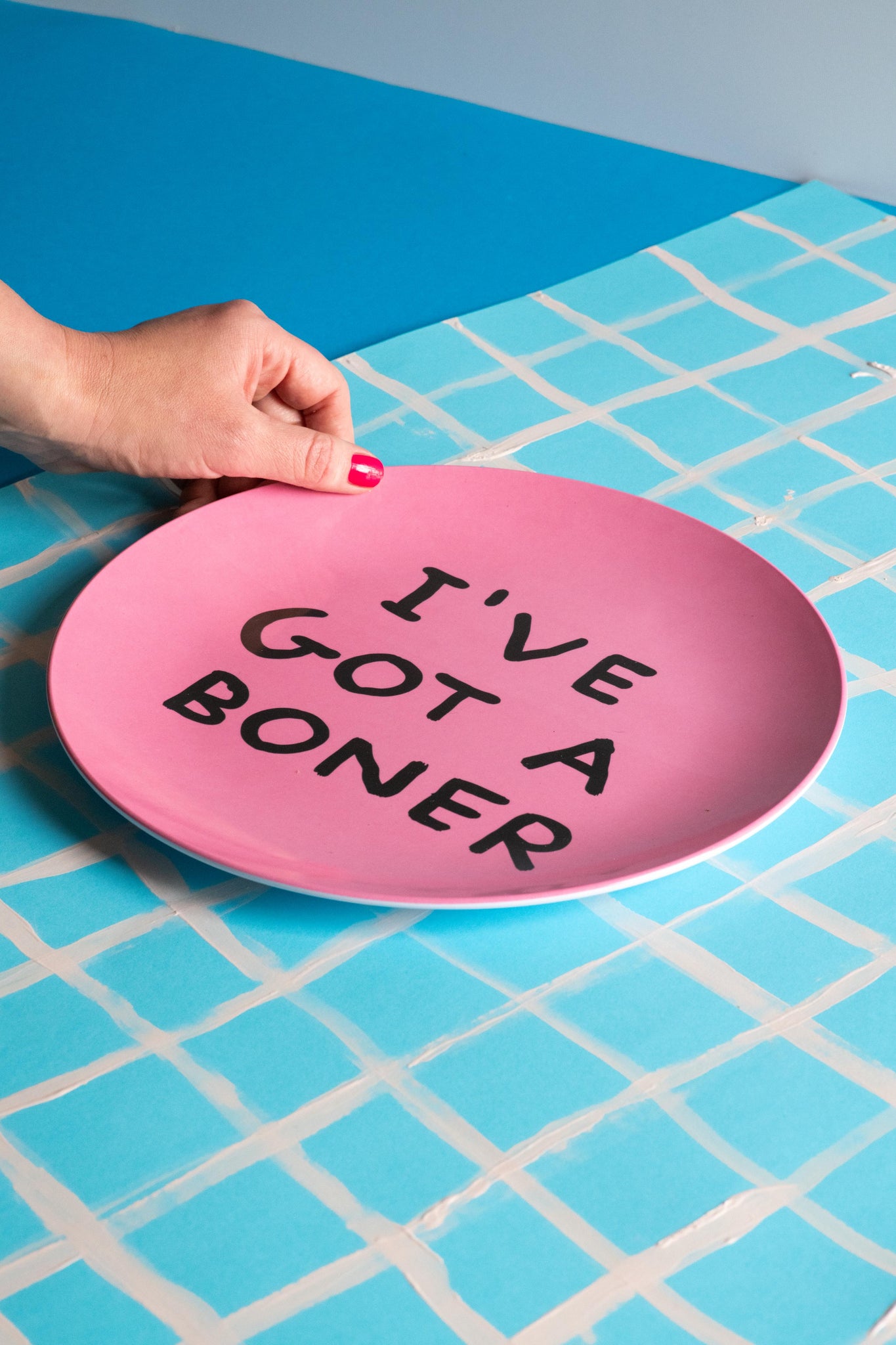 I've Got A Boner Melamine Plate x David Shrigley