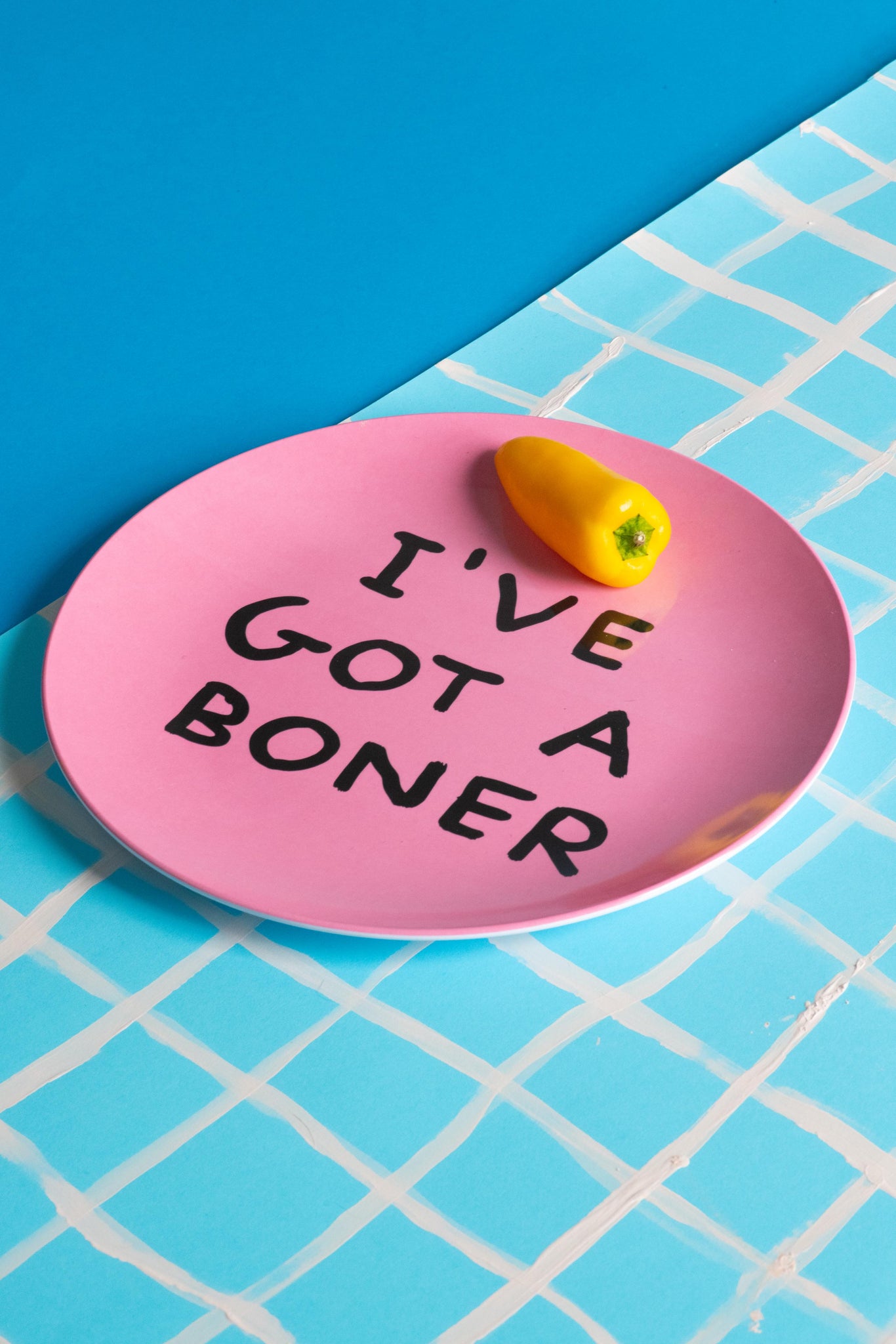 I've Got A Boner Melamine Plate x David Shrigley