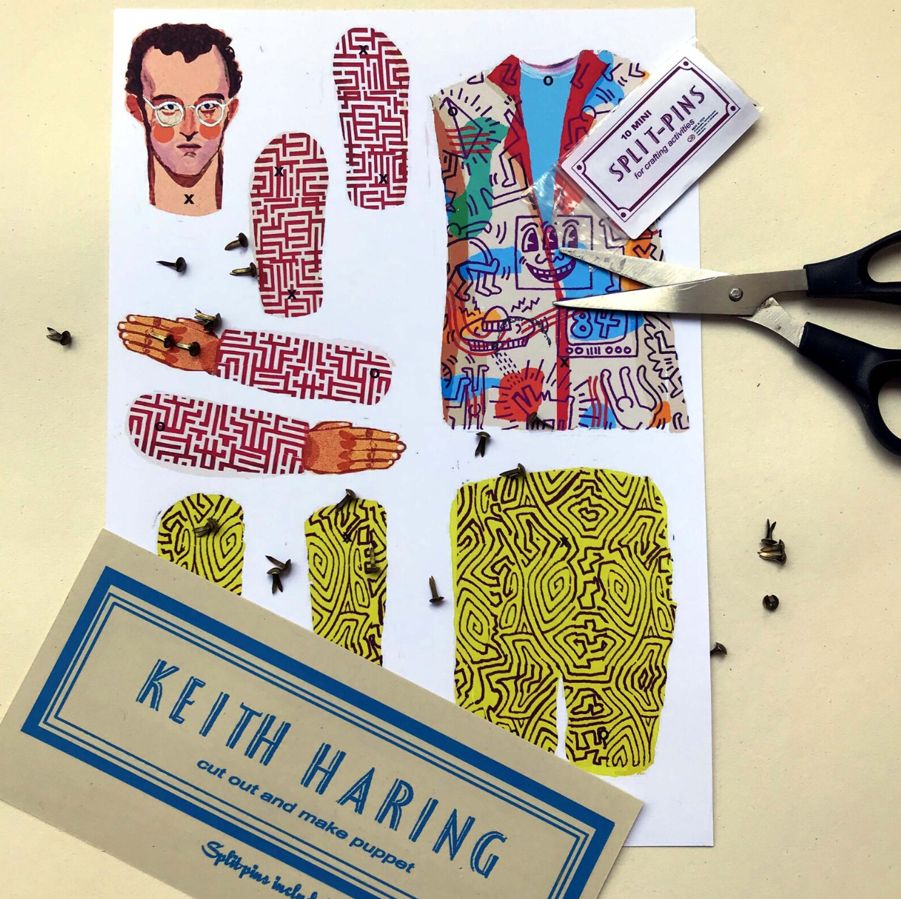 Keith Haring cut and make puppet