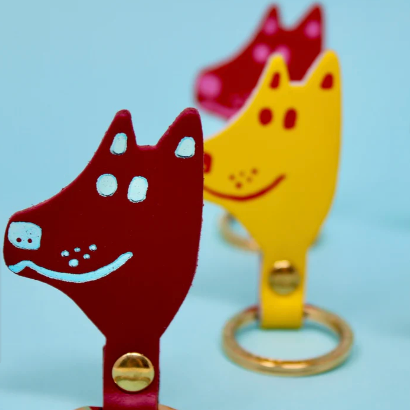 Dog Head Key Ring x Ark (Red)