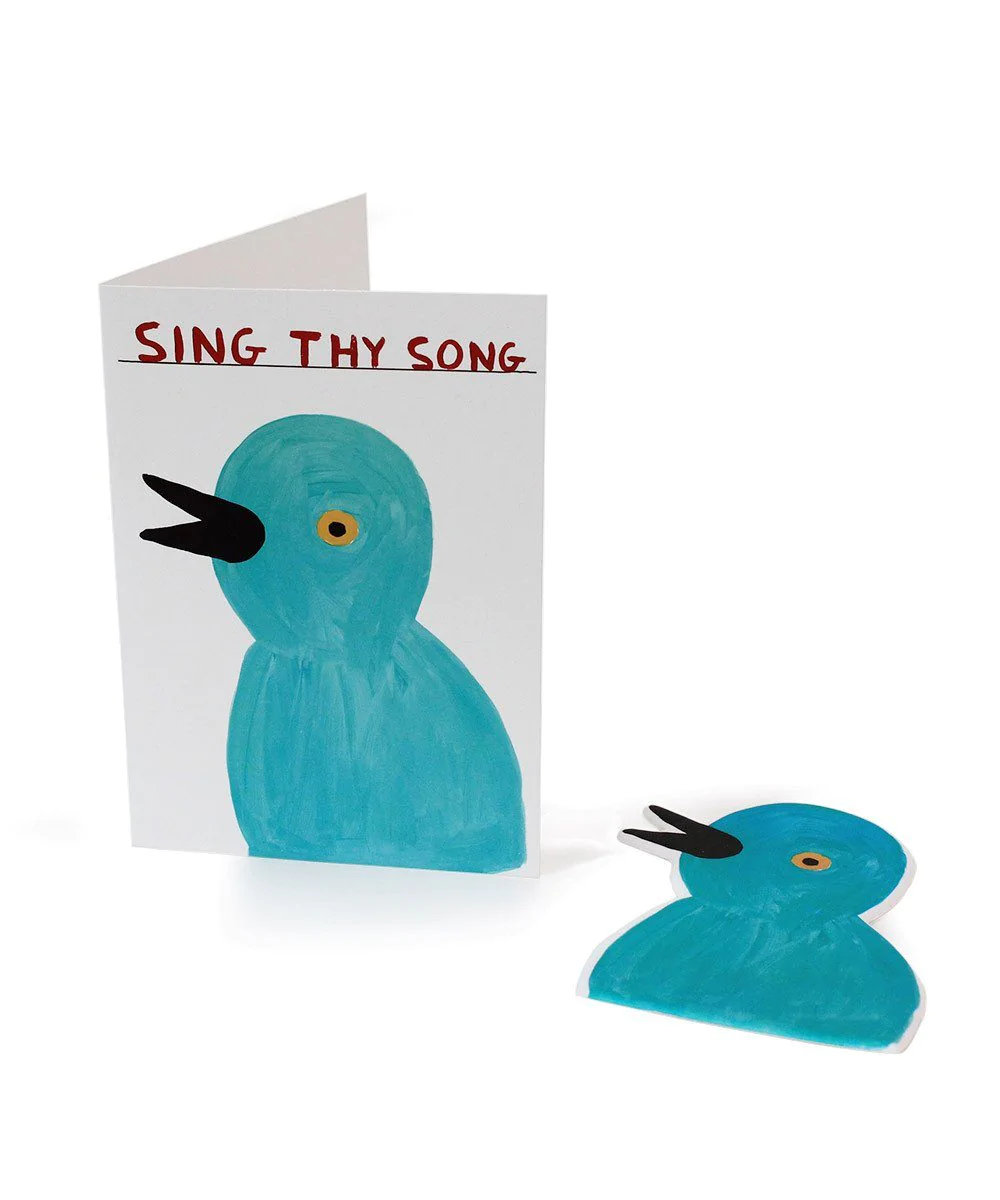 Sing Thy Song Puffy Sticker Card x David Shrigley