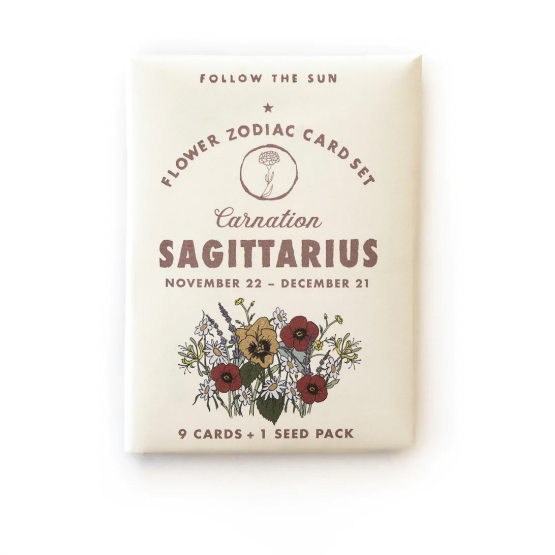 Flower Zodiac Sticker Card Set + Seeds (Sagittarius)