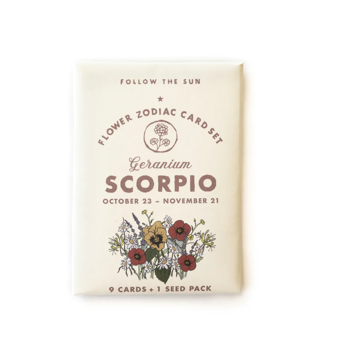 Flower Zodiac Sticker Card Set + Seeds (Scorpio)
